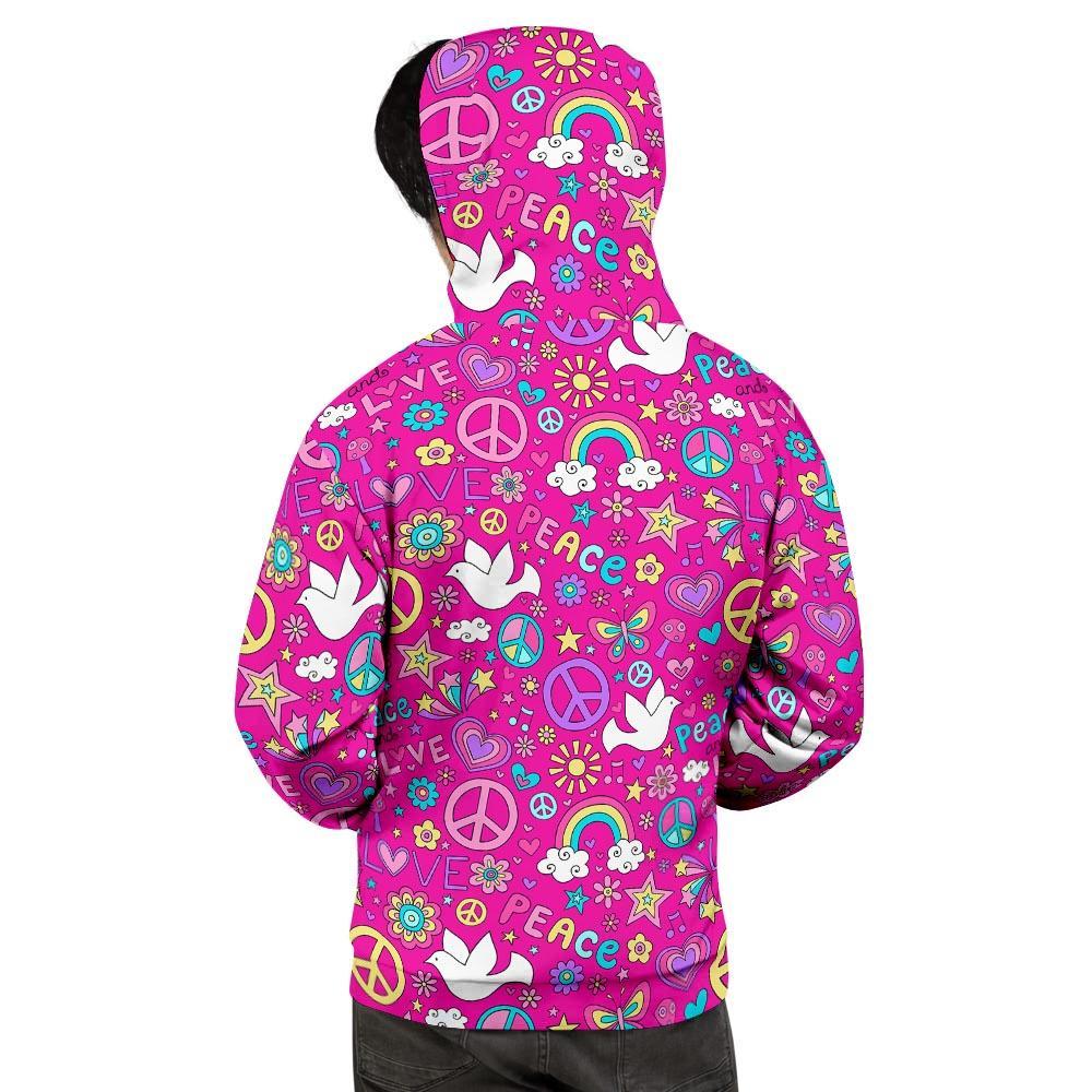 Pink Hippie Men's Hoodie-grizzshop