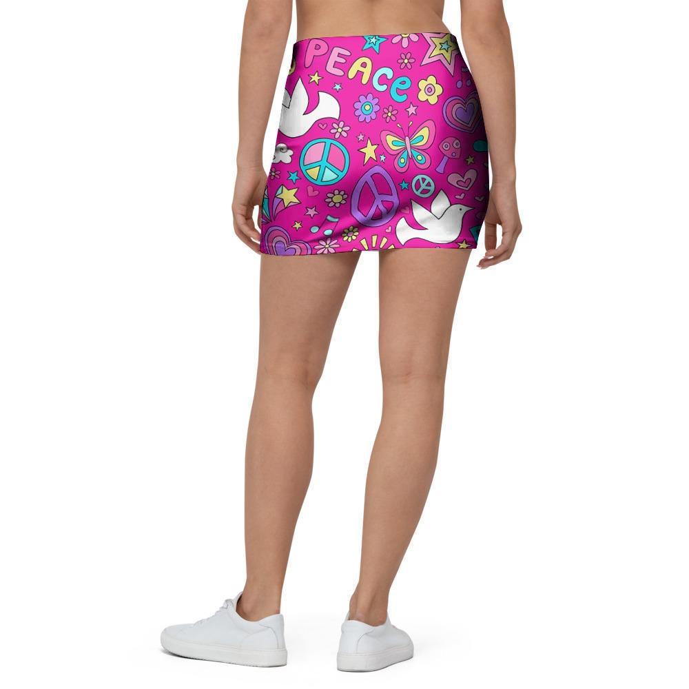 Pink Hippie Mini Skirt-grizzshop