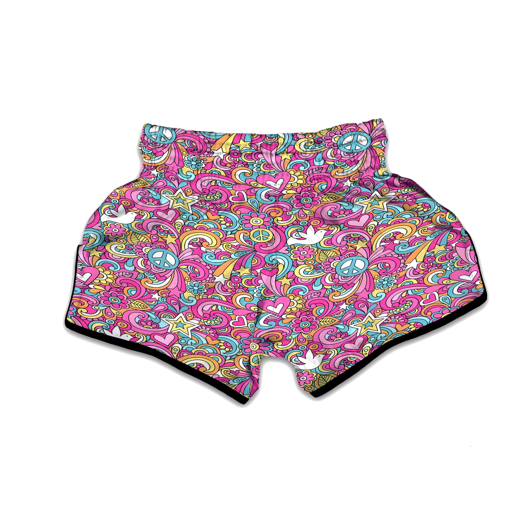 Pink Hippie Muay Thai Boxing Shorts-grizzshop