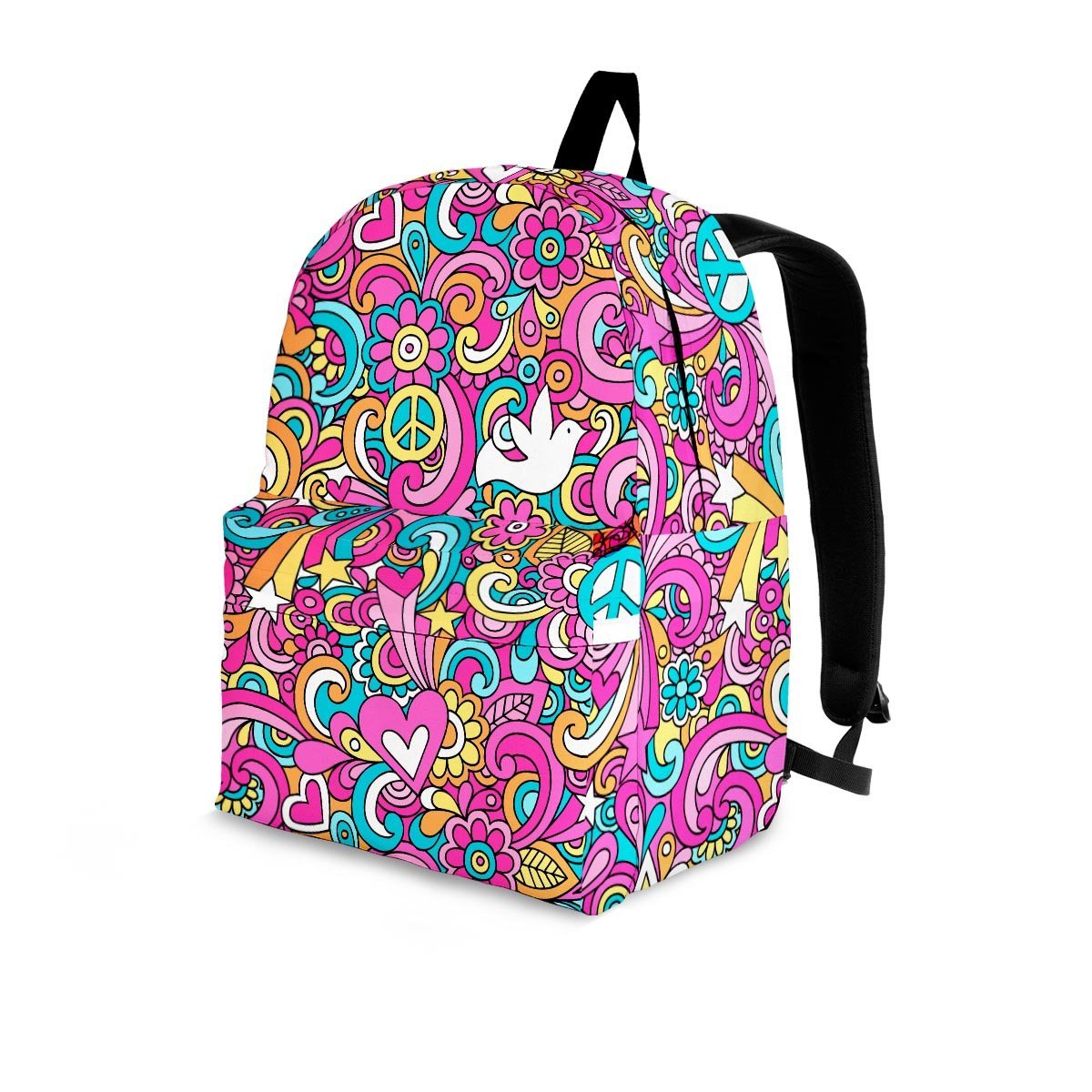 Pink Hippie Psychedelic Backpack-grizzshop