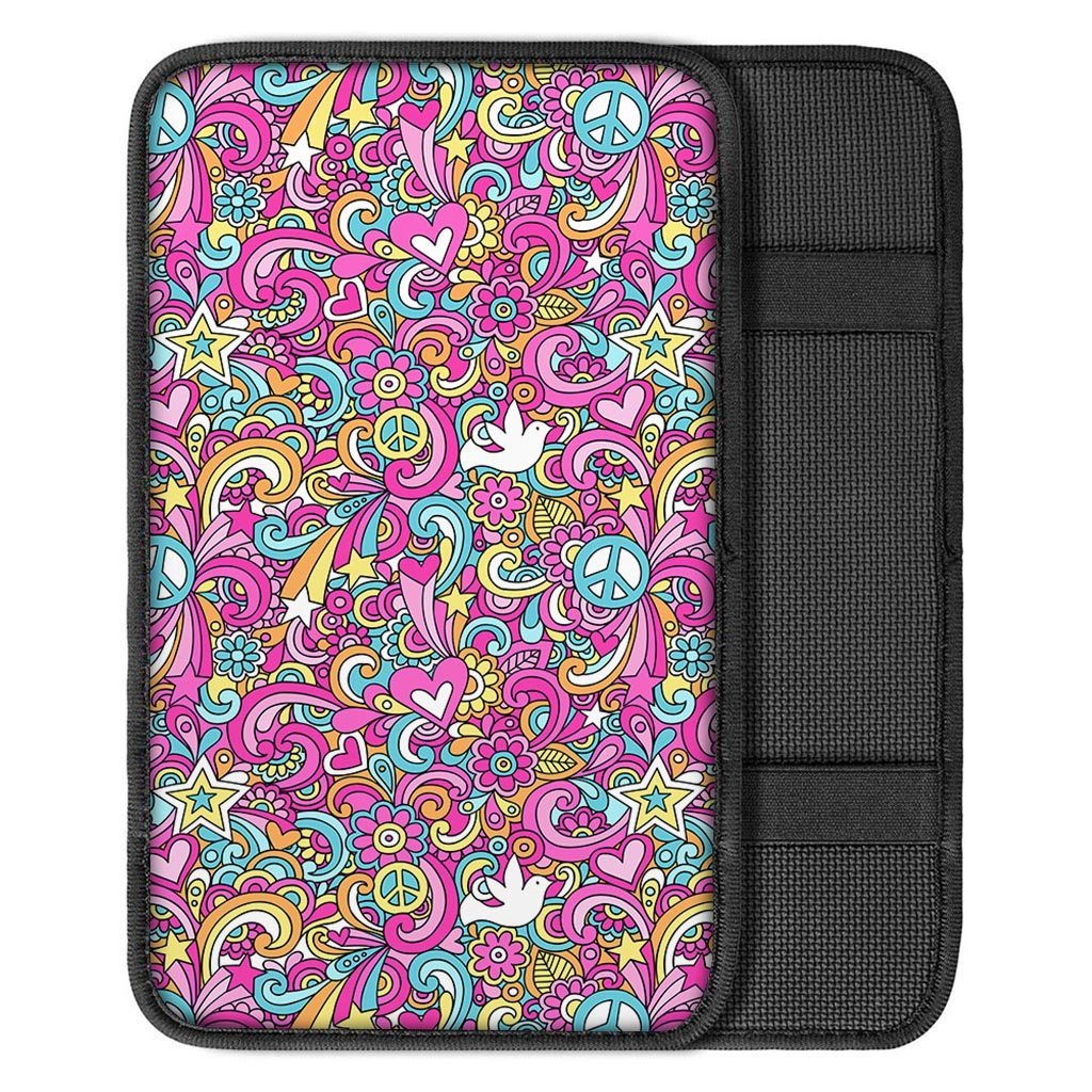 Pink Hippie Psychedelic Car Console Cover-grizzshop