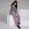 Pink Hippie Psychedelic Women's Joggers-grizzshop