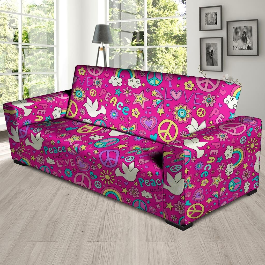 Pink Hippie Sofa Cover-grizzshop