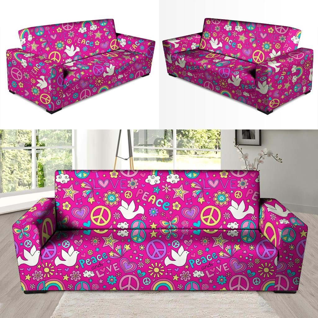 Pink Hippie Sofa Cover-grizzshop