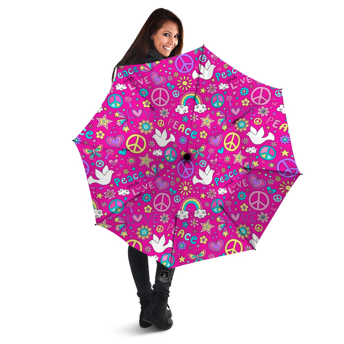 Pink Hippie Umbrella-grizzshop