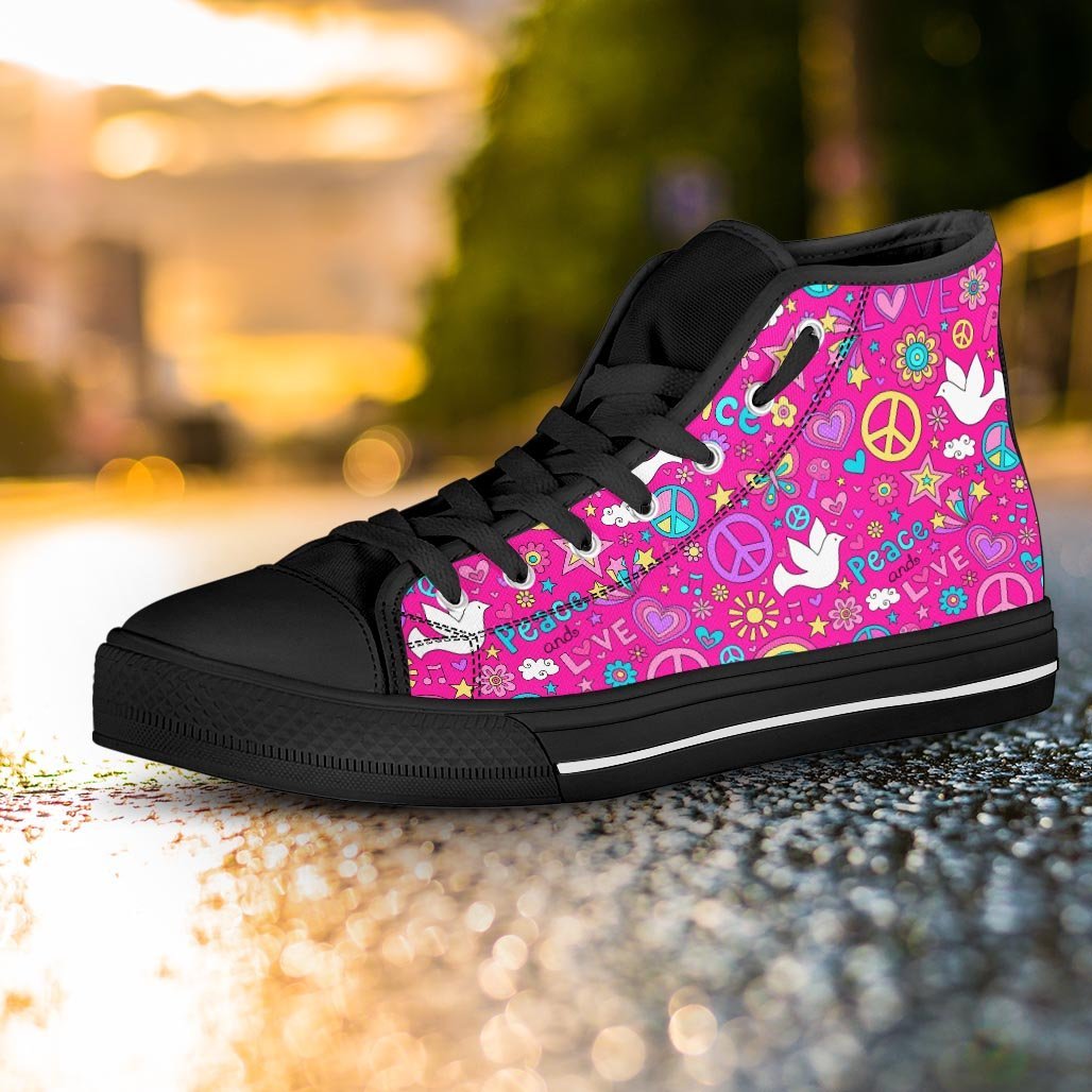 Pink Hippie Women's High Top Shoes-grizzshop