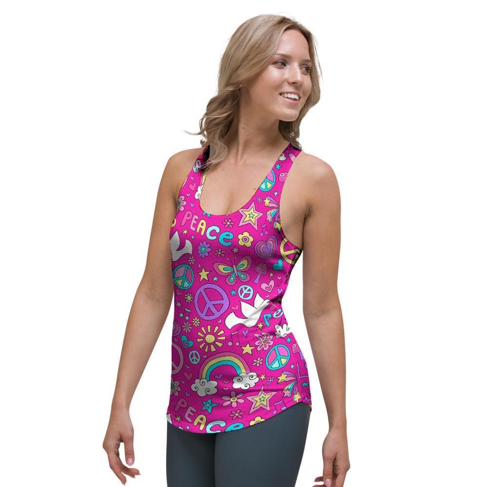 Pink Hippie Women's Racerback Tank Top-grizzshop