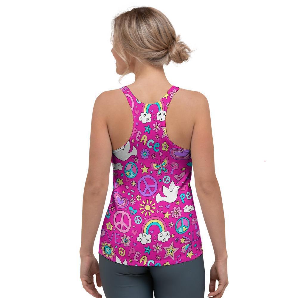 Pink Hippie Women's Racerback Tank Top-grizzshop