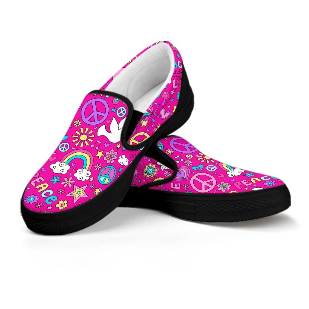 Pink Hippie Women's Slip On Sneakers-grizzshop