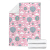 Pink Hot Air Balloon Pattern Print Blanket-grizzshop