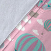 Pink Hot Air Balloon Pattern Print Blanket-grizzshop