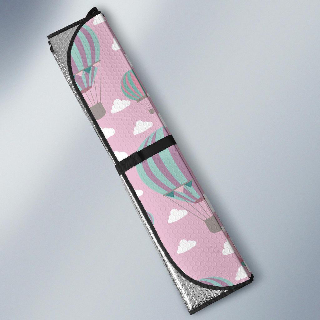 Pink Hot Air Balloon Pattern Print Car Sun Shade-grizzshop