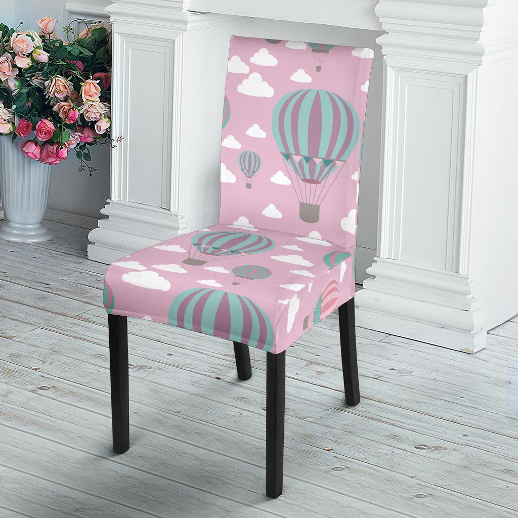 Pink Hot Air Balloon Pattern Print Chair Cover-grizzshop