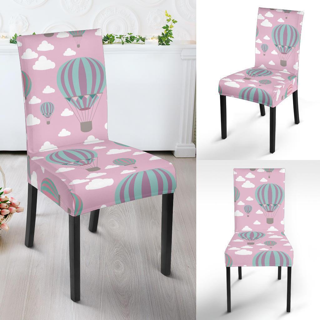 Pink Hot Air Balloon Pattern Print Chair Cover-grizzshop