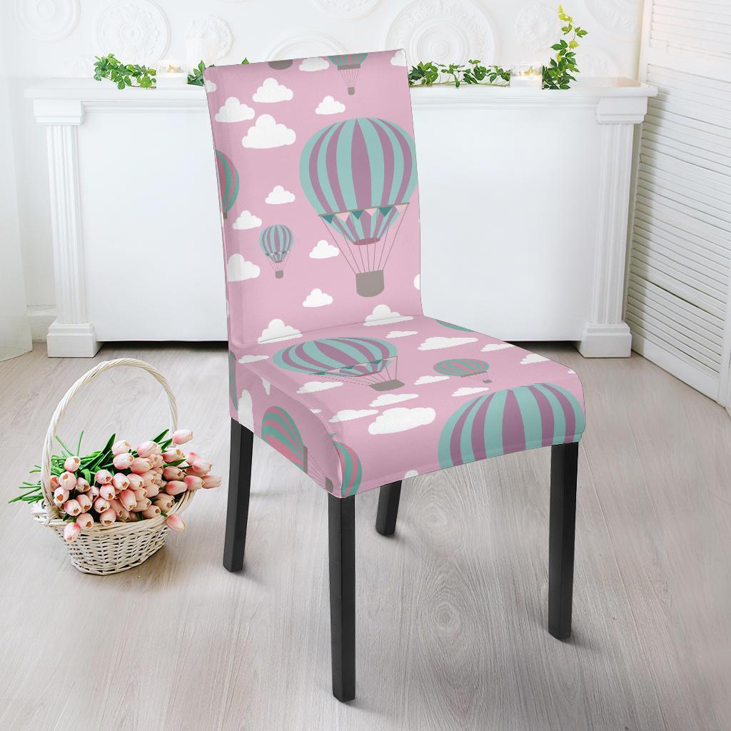 Pink Hot Air Balloon Pattern Print Chair Cover-grizzshop