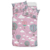 Pink Hot Air Balloon Pattern Print Duvet Cover Bedding Set-grizzshop