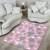 Pink Hot Air Balloon Pattern Print Floor Mat-grizzshop