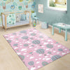 Pink Hot Air Balloon Pattern Print Floor Mat-grizzshop