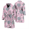 Pink Hot Air Balloon Pattern Print Men Long Robe-grizzshop