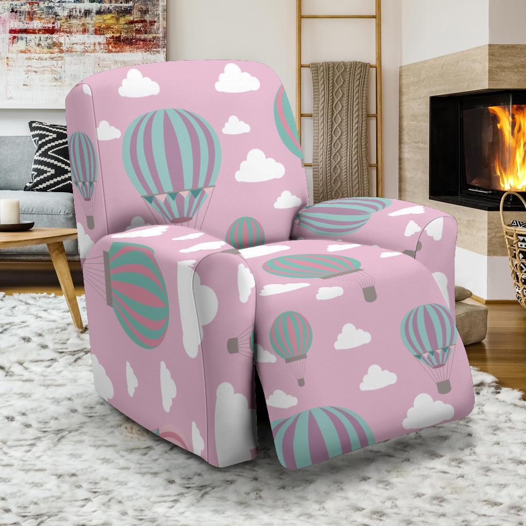 Pink Hot Air Balloon Pattern Print Recliner Cover-grizzshop