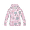 Pink Hot Air Balloon Pattern Print Women Pullover Hoodie-grizzshop