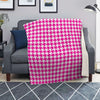 Pink Houndstooth Print Blanket-grizzshop