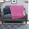 Pink Houndstooth Print Blanket-grizzshop