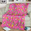 Pink Ice Cream Cone Pattern Print Blanket-grizzshop