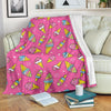 Pink Ice Cream Cone Pattern Print Blanket-grizzshop