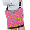 Pink Ice Cream Cone Pattern Print Crossbody Bags-grizzshop