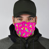 Pink Ice Cream Cone Pattern Print Face Mask-grizzshop