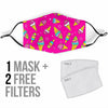 Pink Ice Cream Cone Pattern Print Face Mask-grizzshop