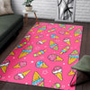 Pink Ice Cream Cone Pattern Print Floor Mat-grizzshop