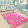 Pink Ice Cream Cone Pattern Print Floor Mat-grizzshop