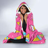 Pink Ice Cream Cone Pattern Print Hooded Blanket-grizzshop