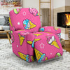 Pink Ice Cream Cone Pattern Print Recliner Cover-grizzshop