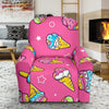 Pink Ice Cream Cone Pattern Print Recliner Cover-grizzshop