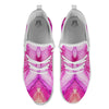 Pink Kaleidoscope Print White Athletic Shoes-grizzshop