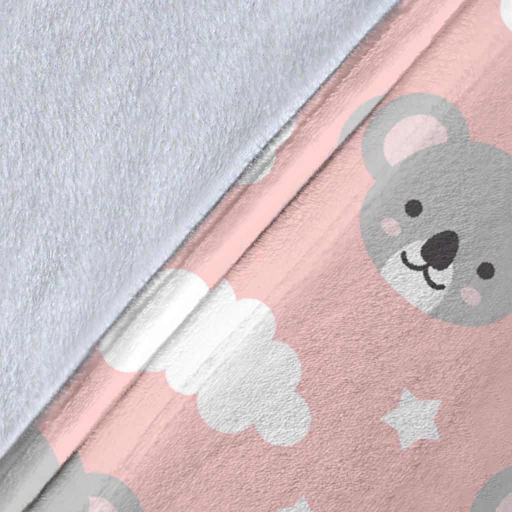 Pink Koala Pattern Print Blanket-grizzshop