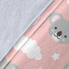 Pink Koala Pattern Print Blanket-grizzshop