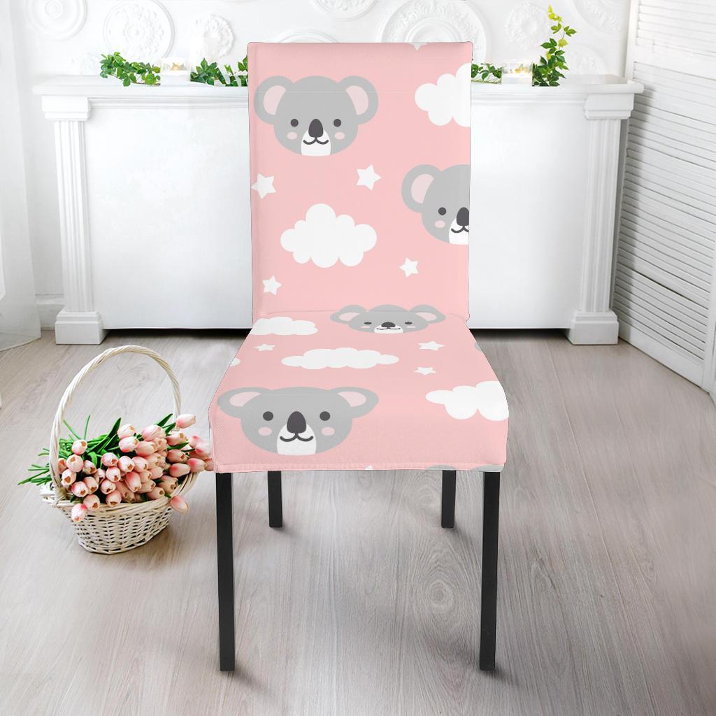 Pink Koala Pattern Print Chair Cover-grizzshop