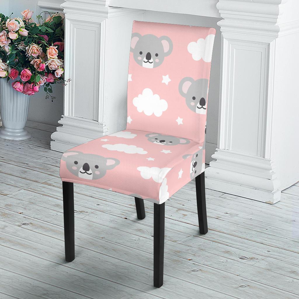 Pink Koala Pattern Print Chair Cover-grizzshop