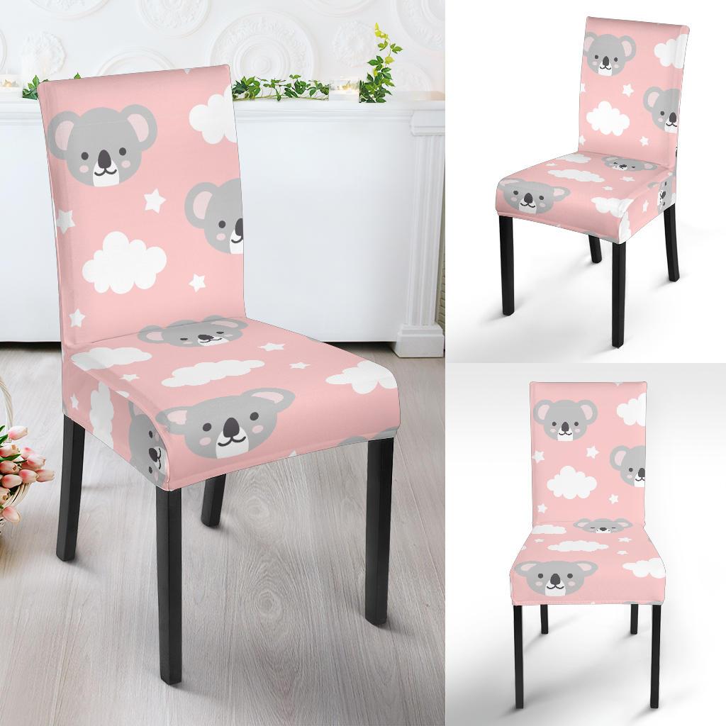 Pink Koala Pattern Print Chair Cover-grizzshop