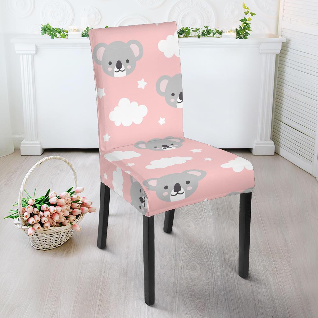 Pink Koala Pattern Print Chair Cover-grizzshop