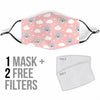 Pink Koala Pattern Print Face Mask-grizzshop