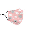 Pink Koala Pattern Print Face Mask-grizzshop