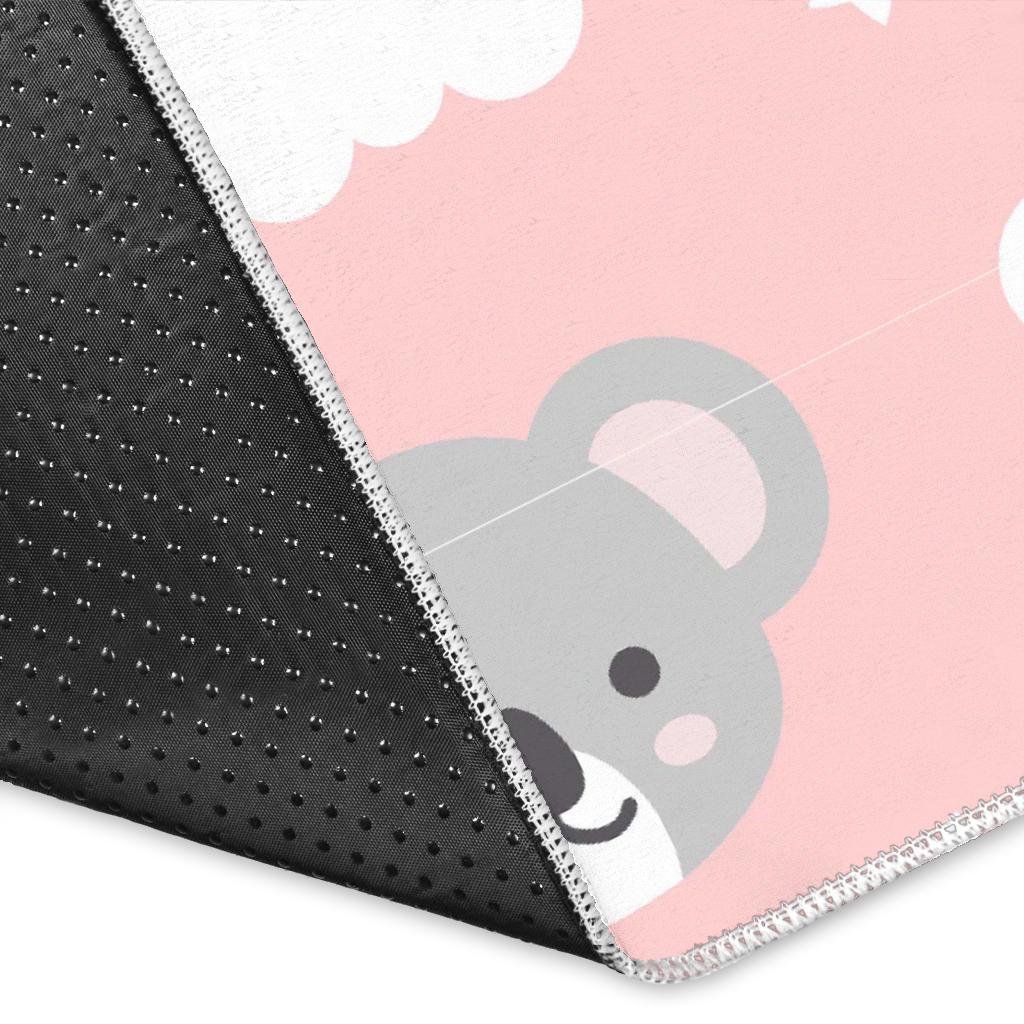 Pink Koala Pattern Print Floor Mat-grizzshop