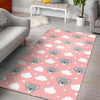 Pink Koala Pattern Print Floor Mat-grizzshop