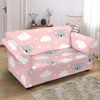 Pink Koala Pattern Print Loveseat Cover-grizzshop