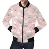 Pink Koala Pattern Print Men's Bomber Jacket-grizzshop